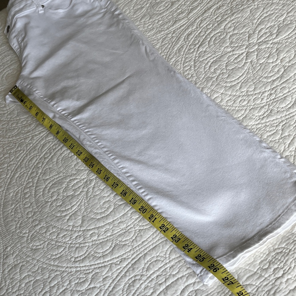 LOFT Curvy Cotton Straight Jeans Womens 32/14 White Pockets Beach Cruise - Picture 12 of 16